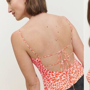 NWT Reformation Trinity top. Sz 10. Orange and White Camisole
